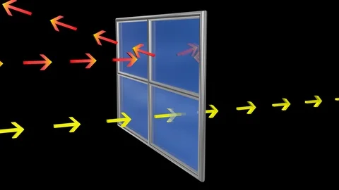 Light rays penetrate ,  reflected off window  surface . 3d animation Stock Footage 109471742