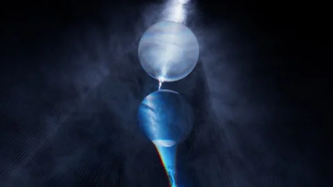 Light rays refraction through glass spheres 3d animation. 動画素材 300509234