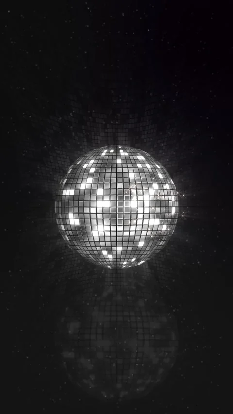 Light rays from rotating disco mirror ball. Rotating sparkling disco ball. Conce Stock Footage 341889516