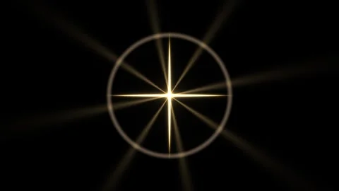 Light rays shine from a circle on a dark background Stock Footage 338288625