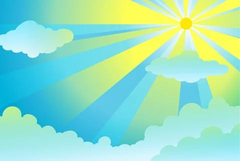 Light rays in the sky Stock Illustration