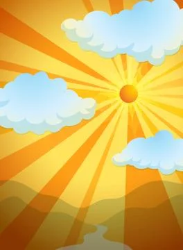 Light rays in the sky Stock Illustration