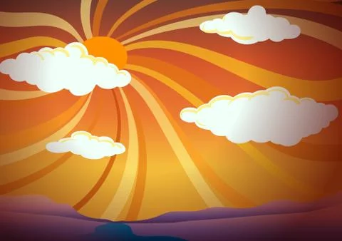 Light rays in the sky Stock Illustration
