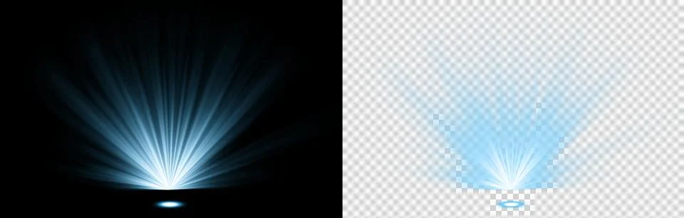 Light Rays Spot Light HUD Futuristic Blue Burst From Energy Source With Glowing  Stock Illustration