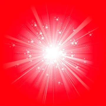 Light rays with stars Stock Illustration