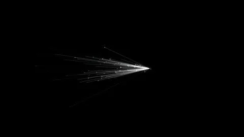 Light rays stream isolated on plain black background Stock Illustration