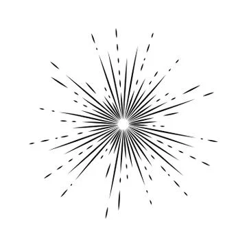 Light rays, sunburst and rays of sun. Firework icon. Design elements, linear Stock Illustration