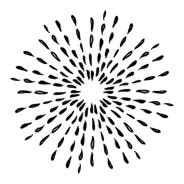 Light rays sunburst, hand drawn retro Sunbeam, grunge explosion element. Vintage Stock Illustration