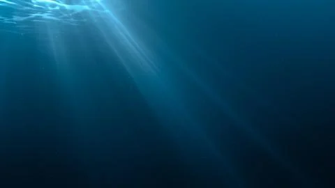 Light rays in underwater scene. 3D rendered illustration. Stock Illustration