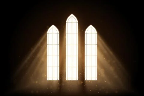 Light rays from window with glow fly dust Stock Illustration