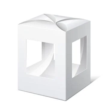 Light Realistic Package Cardboard Box with a transparent Windows. 库存插图