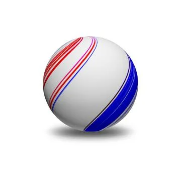 Light red and blue sphere on a white background Foto stock
