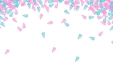 Light red, blue vector natural backdrop with leaves. Stock Illustration