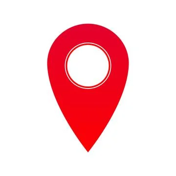 Light Red Location Icon Isolated on White Background Stock Illustration