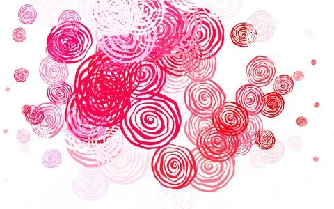 Light Red vector abstract pattern with roses. Stock Illustration