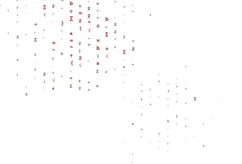 Light Red vector backdrop with algebra elements. 스톡 일러스트