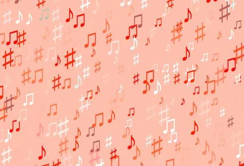 Light Red vector backdrop with music notes. Illustrazione stock