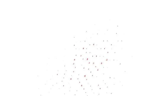 Light Red vector backdrop with music notes. Illustrazione stock