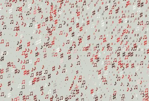 Light Red vector backdrop with music notes. Stock Illustration