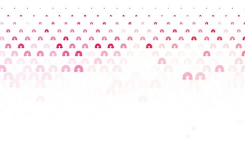 Light Red vector backdrop with rainbows, clouds. Illustrazione stock