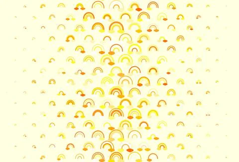 Light Red vector backdrop with rainbows, clouds. Illustrazione stock