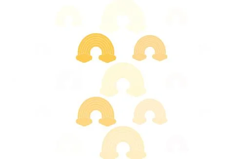 Light Red vector backdrop with rainbows, clouds. Illustrazione stock