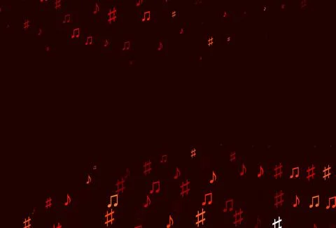 Light Red vector background with music symbols. Stock Illustration