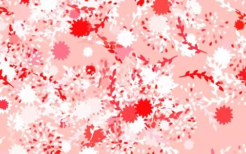 Light Red vector doodle pattern with flowers, roses. Stock Illustration