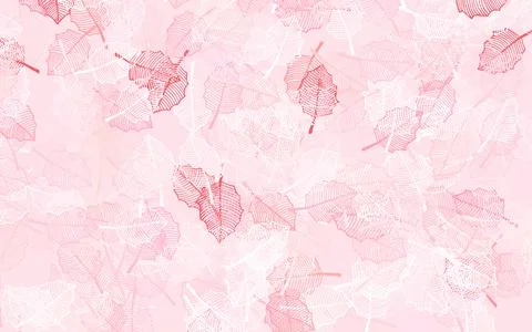 Light Red vector doodle pattern with leaves. Illustrazione stock