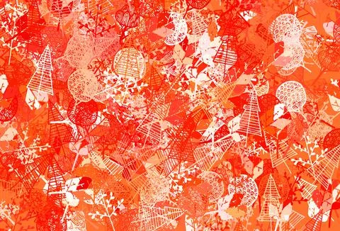 Light Red vector elegant pattern with trees, branches. Stock Illustration