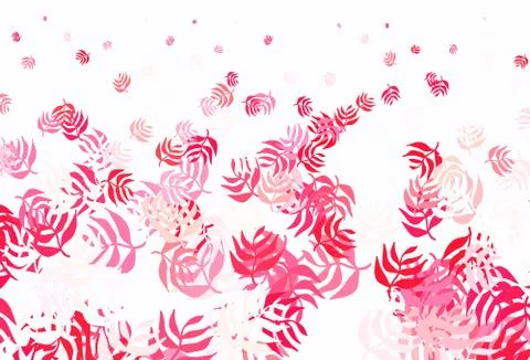 Light Red vector elegant template with leaves. Stock Illustration