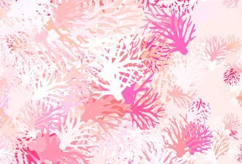 Light Red vector elegant wallpaper with branches. Stock Illustration