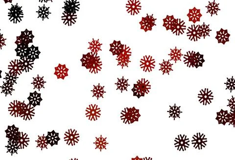 Light Red vector pattern with christmas snowflakes. Illustrazione stock
