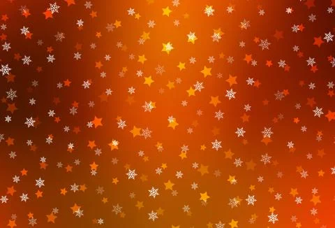 Light Red vector pattern with christmas snowflakes, stars. Stock Illustration