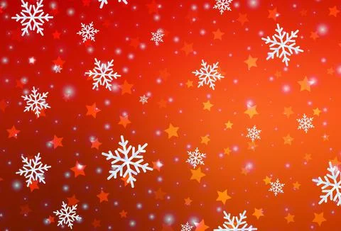 Light Red vector pattern with christmas snowflakes, stars. 스톡 일러스트