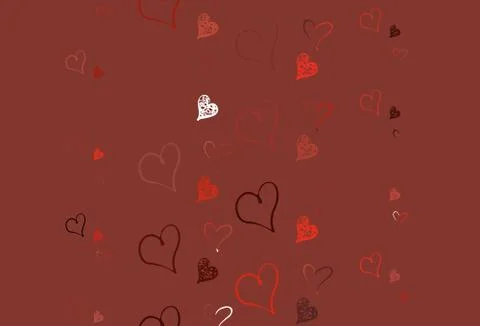 Light Red vector pattern with colorful hearts. Stock Illustration