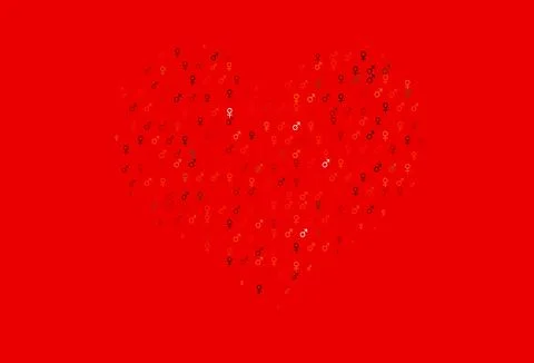 Light red vector pattern with gender elements. 스톡 일러스트