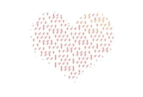 Light red vector pattern with gender elements. Illustrazione stock