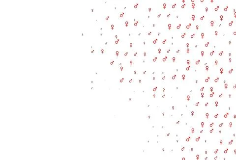 Light red vector pattern with gender elements. Illustrazione stock