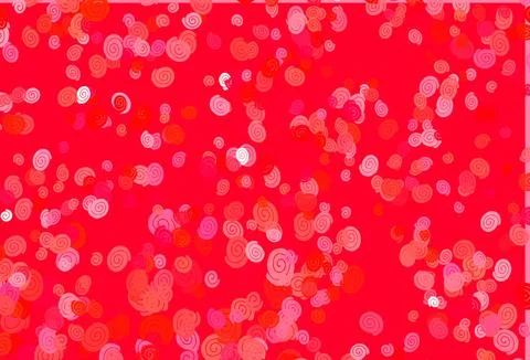 Light Red vector pattern with lines, ovals. Stock Illustration