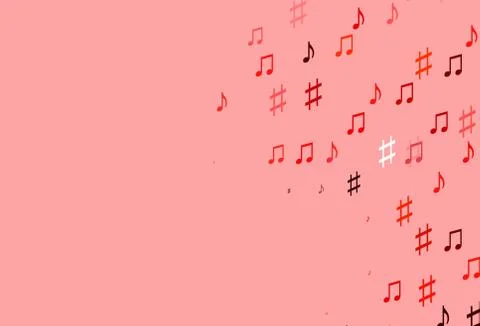 Light Red vector pattern with music elements. Illustrazione stock