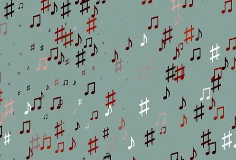 Light Red vector pattern with music elements. 스톡 일러스트