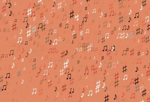 Light Red vector pattern with music elements. Illustrazione stock