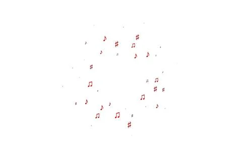 Light Red vector pattern with music elements. 스톡 일러스트