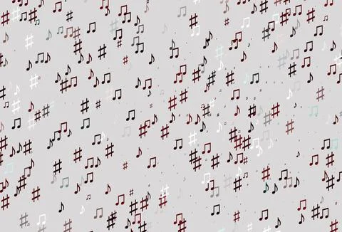 Light Red vector pattern with music elements. 스톡 일러스트
