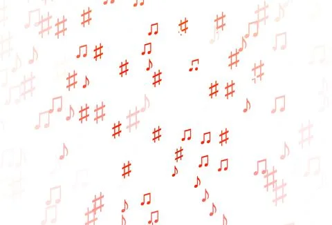 Light Red vector pattern with music elements. Stock Illustration