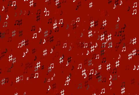 Light Red vector pattern with music elements. 스톡 일러스트