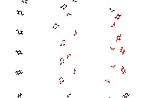 Light Red vector pattern with music elements. Stock Illustration