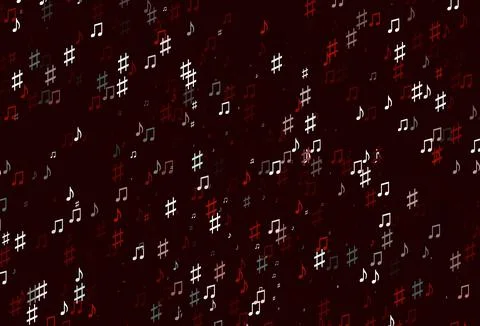 Light Red vector pattern with music elements. 스톡 일러스트