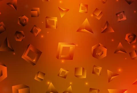 Light Red vector pattern with polygonal style with cubes. Stock Illustration